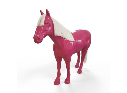 Skulptur Pferd Lebensgroß Design Figuren aus Kunststoff Skulptur 190x240cm Rot