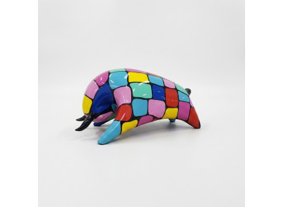 Abstrakte Modern Skulptur Stier aus Kunststoff Deko Dekorative Figur 25x50cm