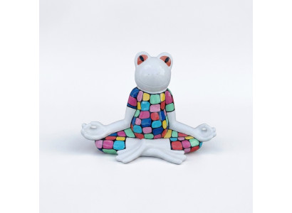 Skulpturen Frosch Yoga aus Kunststoff, Höhe 55cm