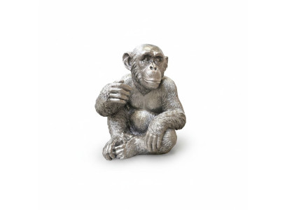 affe figur abstrakte figuren statuen moderne silber bemalt neu 50cm statue Neu