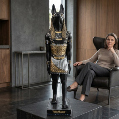 Ägyptische Figur Anubis Kunststoff god of death Dekoration Statuen Figuren 100cm