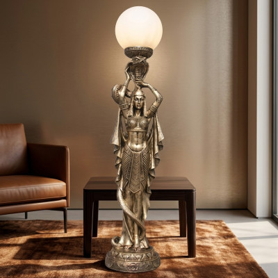 Ägyptische Figur Lampe Tisch Steh Lampen Statue Kleopatra 74cm Statuen Leuchte