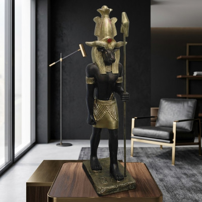 Ägyptischer Gott Khnum Statue Figur Statuen Figuren Skulpturen 40 cm Antik Stil