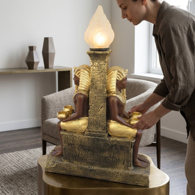 Ägyptische Figur Lampe Srehleuchte Lampen Statue Wächter 60cm Statuen Figuren