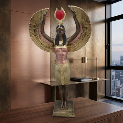 Ägyptische Figur Göttin Isis Figuren Statuen Kunststoff Statue Antik Stil 51 cm