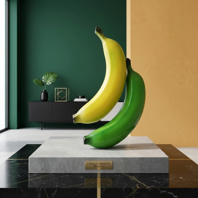 Banane Aussteller 150cm Gewerbe Ladenausstattung Figur Statue Garten Deko Neu