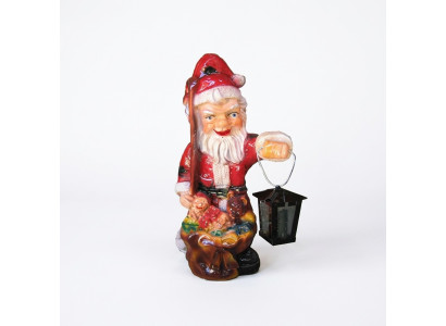 Weihnachtsmann Figur Statue Aussenleuchte Dekoration Nikolaus Skulptur 32cm Neu