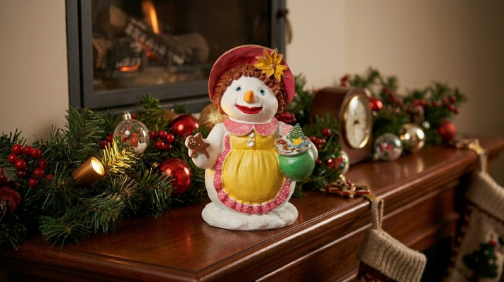 Schneemann Figur Statue Deko Figuren Deko Skulptur 32cm Winter Neu Statuen Neu
