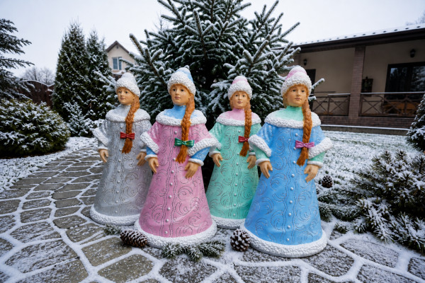 Figur Statue Sneguratschka Statuen Figuren Weihnachten Snegurka Russian Women