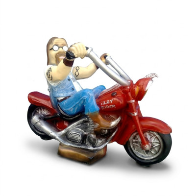 Skulptur Biker auf einem Motorrad Dekoration Statuen Figuren Skulpturen 58 cm