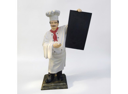 Koch Figur Statue Skulptur Werbefigur Menü Tafel Werbeaufsteller Speisekarte