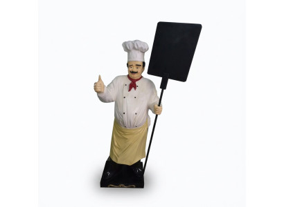 Koch Figur Statue Skulptur Werbefigur Werbeaufsteller Speisekarte Menütafel Neu