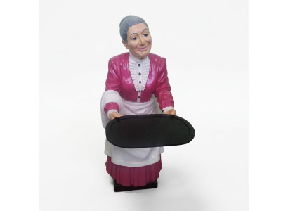 Kellner Statue Figur Skulptur Großmutter Statuen Restaurant Gastronomie Oma Neu