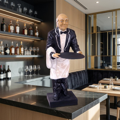 Butler Figur Statue Figuren Statuen Skulptur Restaurant Hotel Ablage Kellner Neu