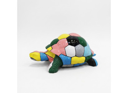 Abstrakte Designer Figur Wohnzimmer Moderne Statue Schildkröte Bunt bemalt 109cm