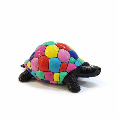 Schildkröte figur abstrakte figuren statuen moderne statue bunt bemalt neu 40cm