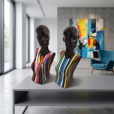 Abstrakte Skulptur Frauen Büste 58 cm Stil Statuen Skulpturen Figuren Wohnzimmer