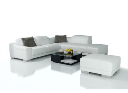 Wohnlandschaft Polster Ecke Eck Sofa + USB Garnitur Landschaft Leder Sitz 2711C
