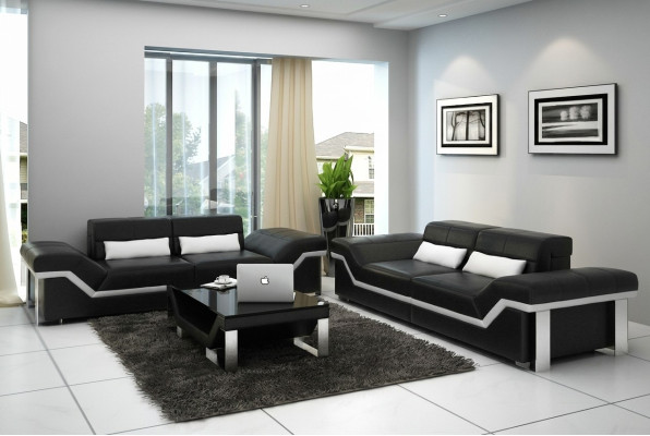 Ledersofa Sofa mit USB Wohnlandschaft 3+3 Garnitur Design Modern Sofa K5007D