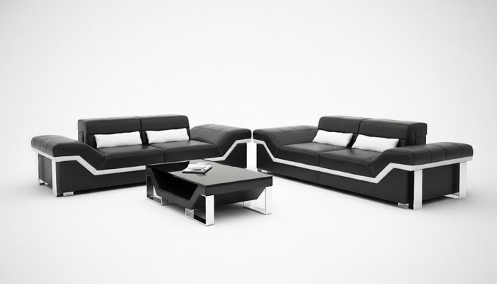 Ledersofa Sofa mit USB Wohnlandschaft 3+3 Garnitur Design Modern Sofa K5007D