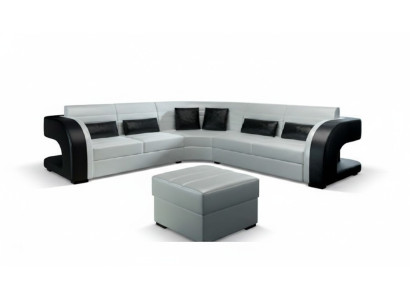 Ledersofa mit USB Design Wohnlandschaft Couch Garnitur Polsterecke Sofa BERGAMO