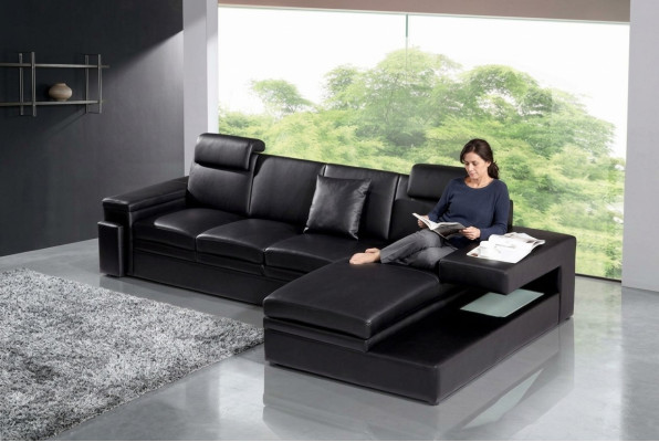 Wohnlandschaft Sofa mit USB Ecksofa Eckcouch Polster Garnitur Ecke Sofas 3371