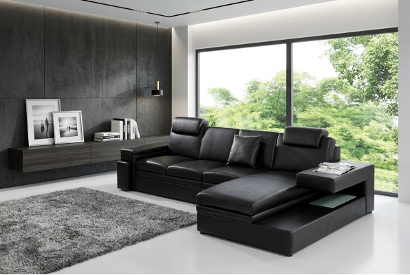 Wohnlandschaft Sofa mit USB Ecksofa Eckcouch Polster Garnitur Ecke Sofas 3371