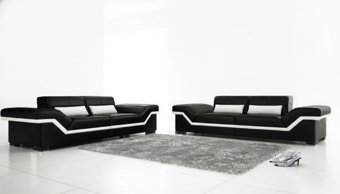 Ledersofa USB Sofa 3+3 Sitzer Design Sofa Polster Leder Garnitur Couch