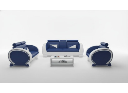 Ledersofa mit USB Ledergarnitur 3+2+1 Polstergarnitur Ledercouch Garnitur VIGO