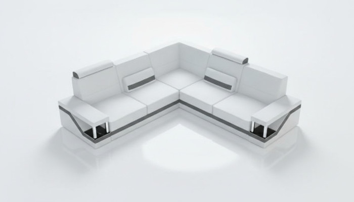 Ledersofa Poster Eckgarnitur Sofas Stoff Leder Garnitur Neu Eckcouch Sofa + USB