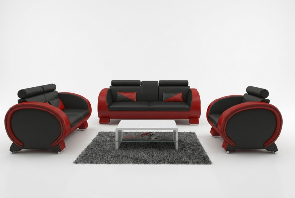 Ledersofa Mit USB,Ledergarnitur 3+2+1 Polstergarnitur Ledercouch Garnitur VIGO