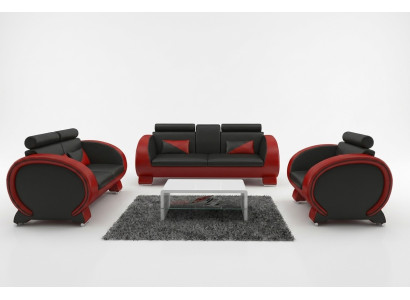 Ledersofa Mit USB,Ledergarnitur 3+2+1 Polstergarnitur Ledercouch Garnitur VIGO