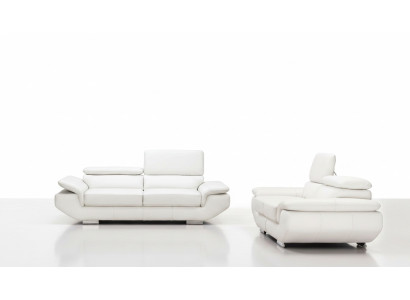 Sofagarnitur mit USB Polster Sofa Sitz Leder Garnitur 3+2 Sitzer Weilrod 