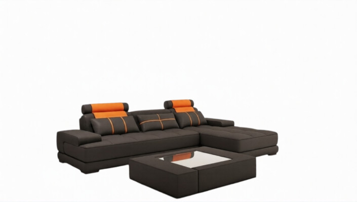 Ledersofa Ecksofa Sofa mit USB Polster Ecke Designer Sofas Couchen Neu Paris S/O