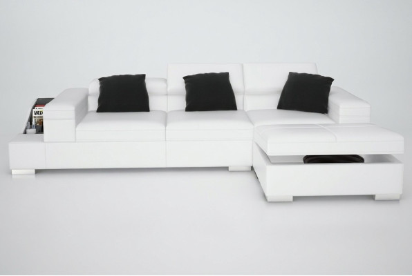 Ledersofa Sofa mit USB Wohnlandschaft Ecksofa Eck Garnitur Design Modern K5006D