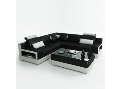 LEDERSOFA USB COUCH BETTFUNKTION GARNITUR WOHNLANDSCHAFT POLSTER Maßfertigung