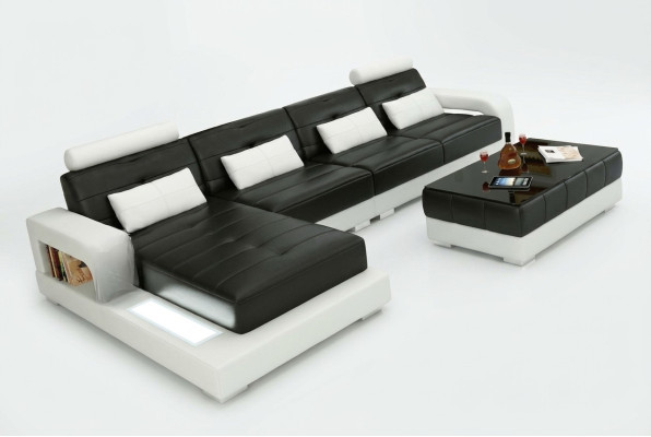 LEDERSOFA SOFA USB ECKSOFA SOFAGARNITUR DESIGN COUCH WOHNLANDSCHAFT Maßfertigung