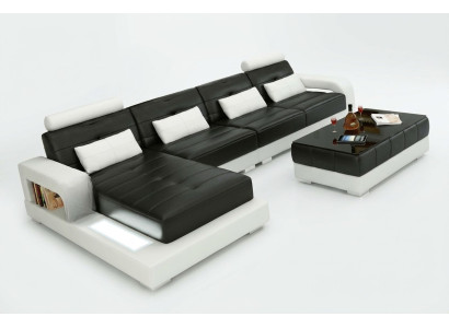 LEDERSOFA SOFA USB ECKSOFA SOFAGARNITUR DESIGN COUCH WOHNLANDSCHAFT Maßfertigung