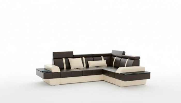 Eckcouch USB Sofa Polster Ledersofa Sofas Garnitur Wohnlandschaft Maßanfertigung