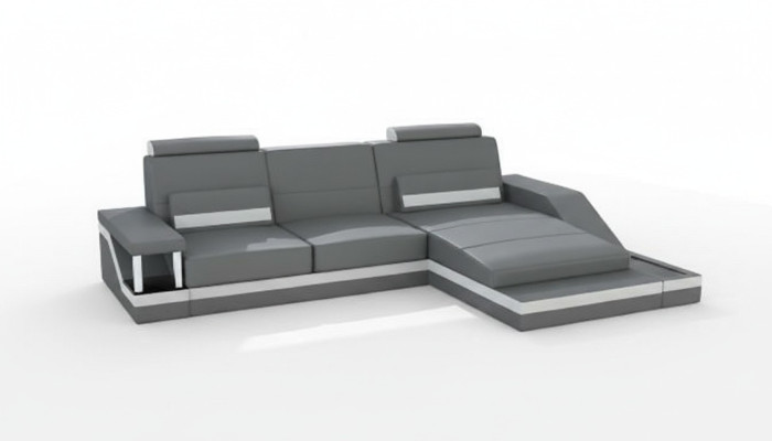 Ecksofa Garnitur Leder Textil Stoff Wohnlandschaft Sofa USB Neu Maßanfertigung