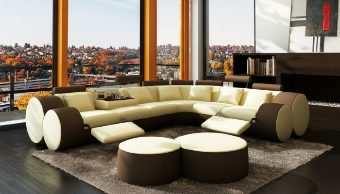Designer ledersofa mit usb sofa ledercouch ecksofa wohnlandschaft maßanfertigung