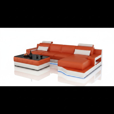 Ledersofa Sofa USB Wohnlandschaf Bettfunktion Neu Echsofa Neu Massanfertigung
