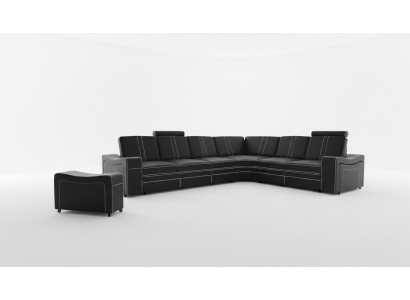 LEDER ECKCOUCH GARNITUR Massanfertigung USB LEDERSOFA XXL WOHNLANDSCHAFT Neu