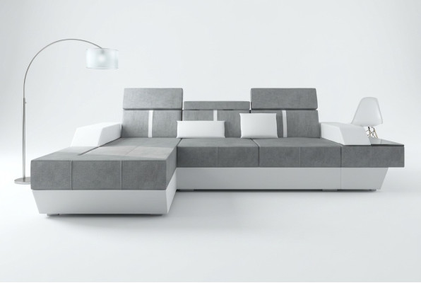 Stoffsofa Ecksofa Textil Stoff Wohnlandschaft Polster Neu Textilsofa Sofa + USB