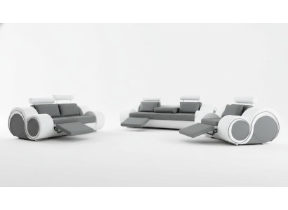 Sofa Polster 3+2 Sitz mit USB Sofa Ledersofa Massanfertigung Couch Garnitur Neu