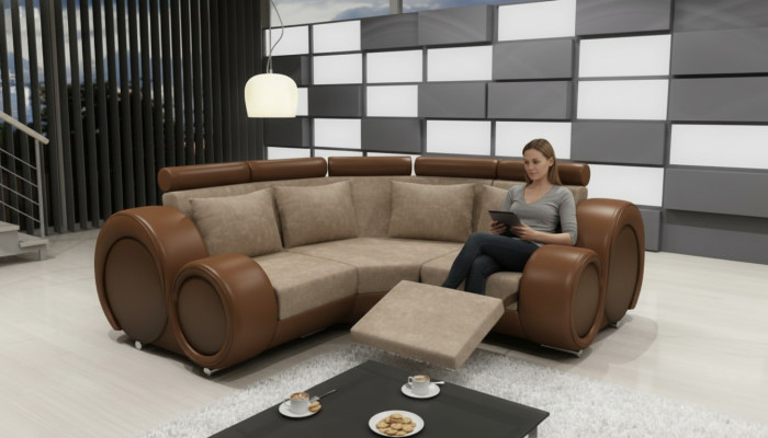 STOFFSOFA TEXTIL WOHNLANDSCHAFT SOFA BERLINX RELAXFUNKTION COUCH ECKSOFA mit USB