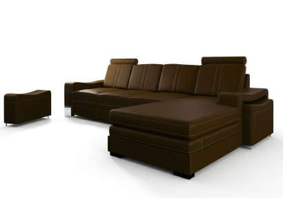 LEDERSOFA WOHNLANDSCHAFT ECKSOFA NEU GARNITUR SOFA XXL LEDERCOUCH mit USB FRANCO