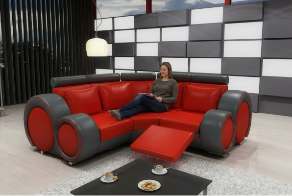 LEDERSOFA WOHNLANDSCHAFT COUCH DESIGN ECKSOFA BERLIN SOFA GARNITUR mit USB