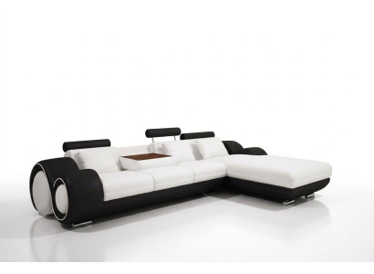 Patentiertes Design Ecksofa Sofa + USB Polster Leder Ecke Wohnlandschaft BERLIN