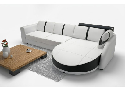 LEDERSOFA ECKSOFA MIT BETTFUNKTION DESIGNERSOFA SCHLAFSOFA LEDERECKCOUCH mit USB